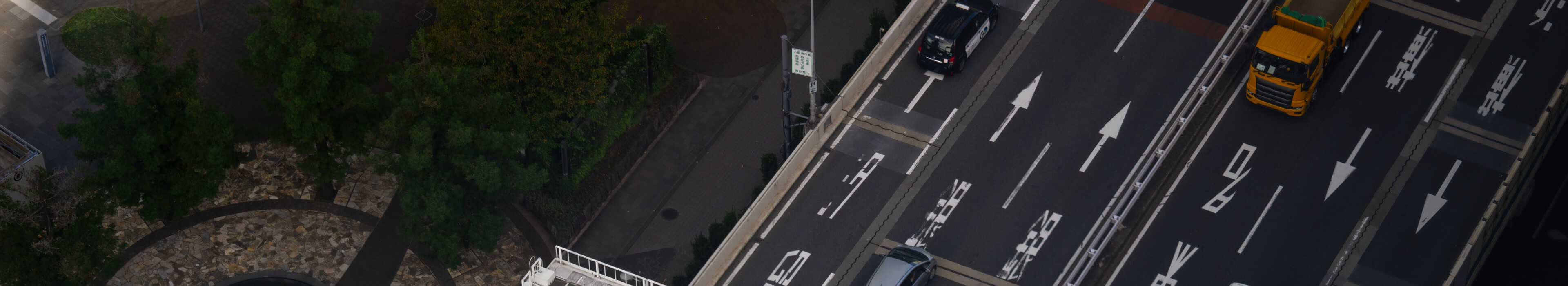 Highway traffic from top view