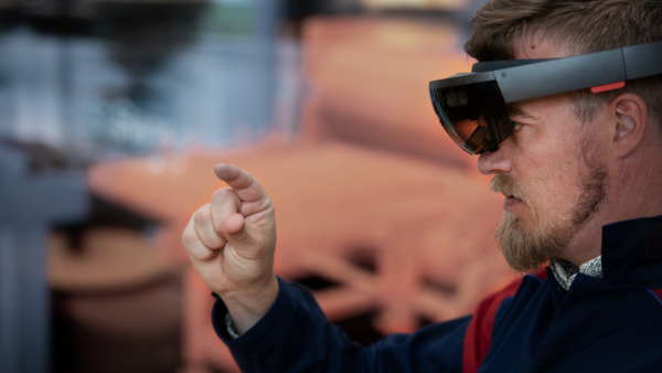 Engineer using AR Hololens.
