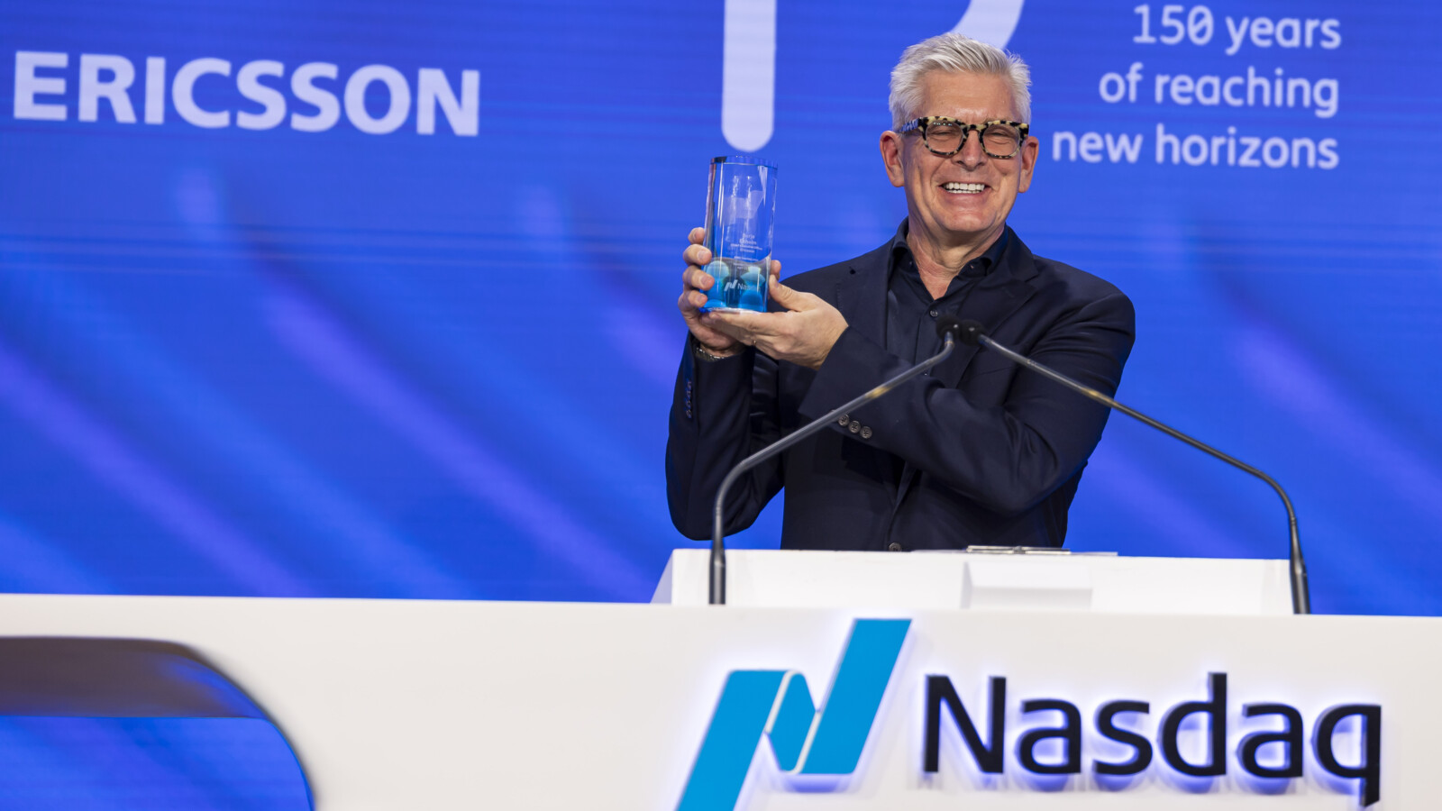 Börje Ekholm at the Nasdaq Cosing Bell ceremony