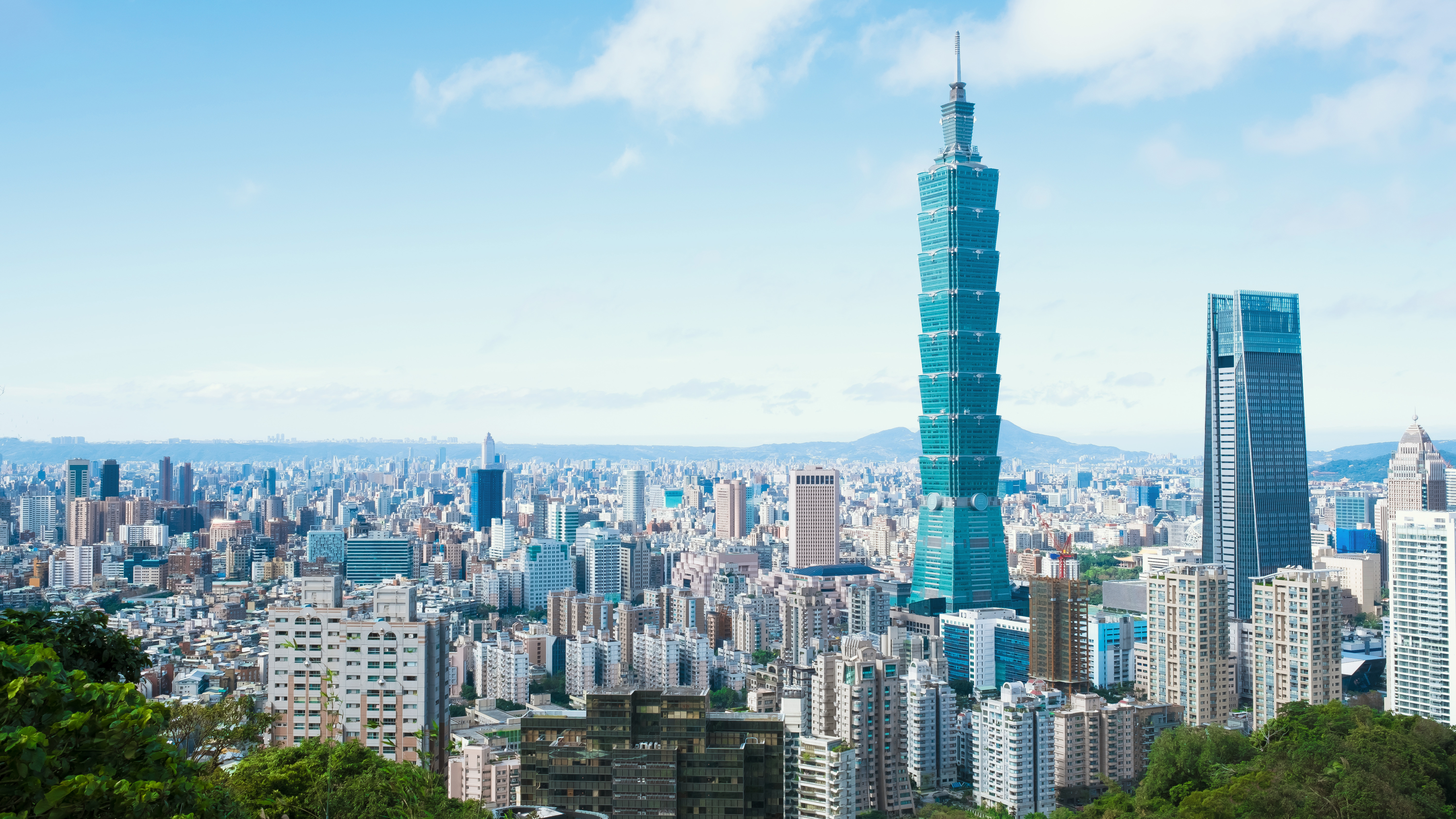 Aerial view of Taipei.