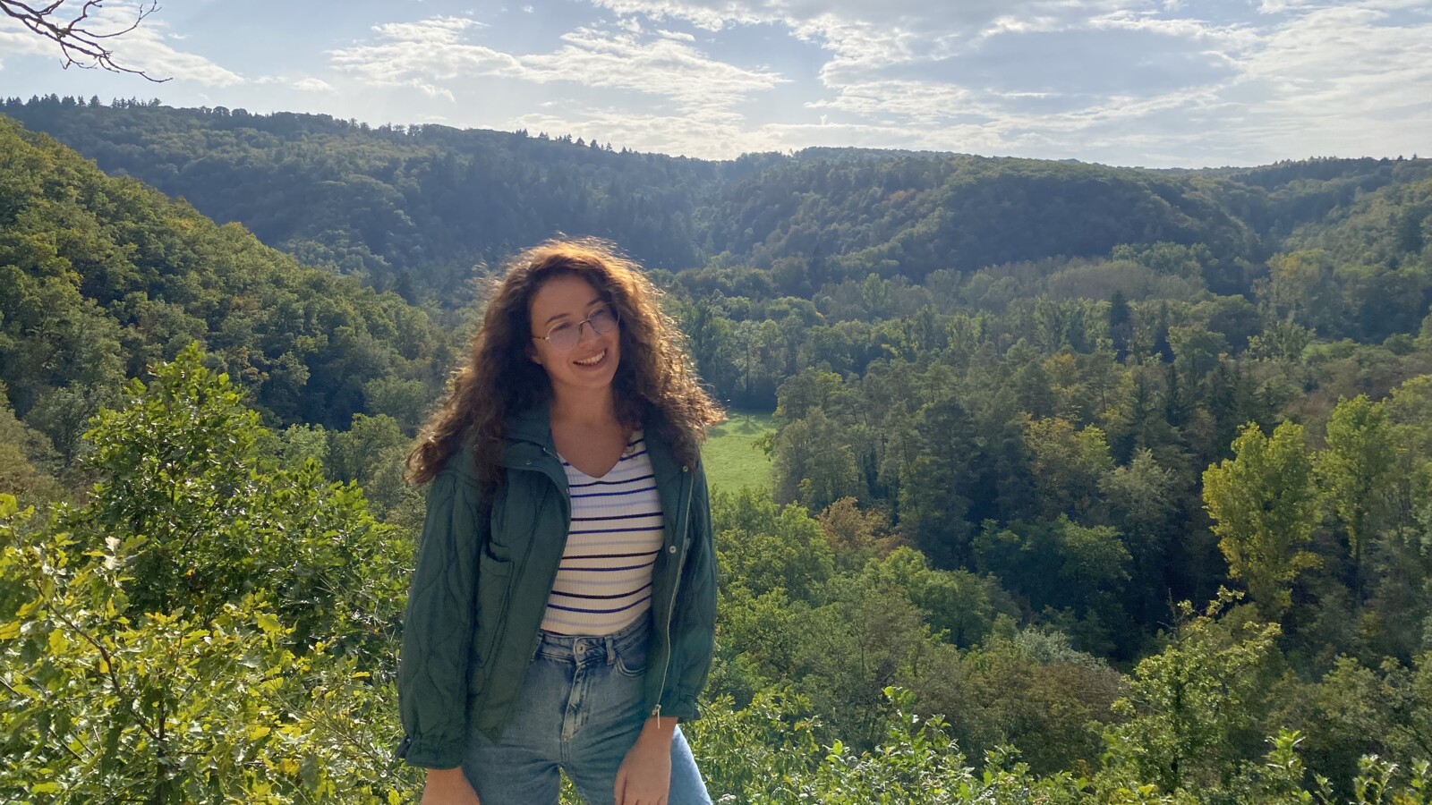 Marsida Spahiu in the mountains.