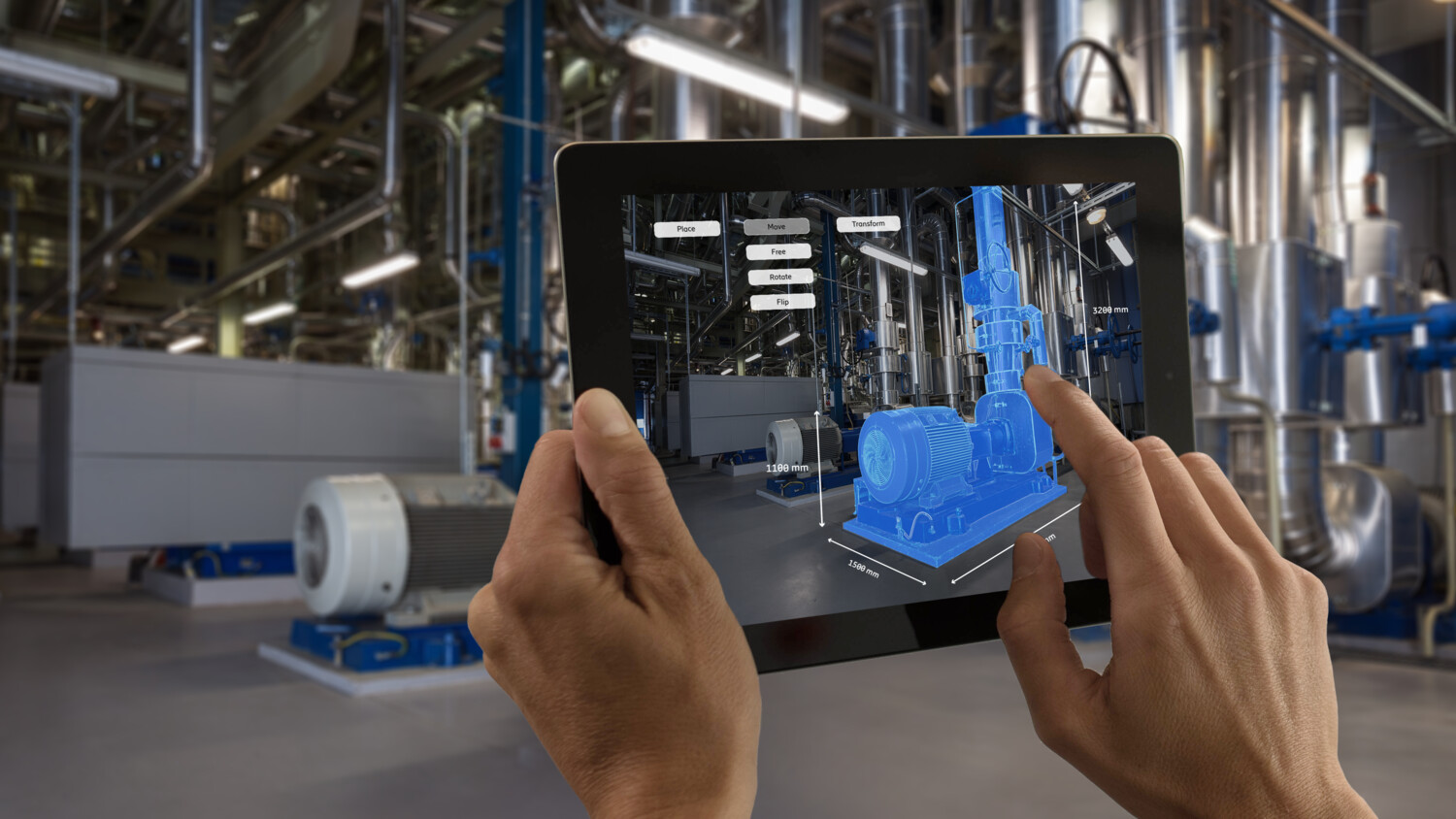 Digital twin of machine being modeled in warehouse