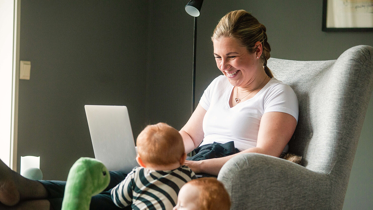 Woman working remotely
