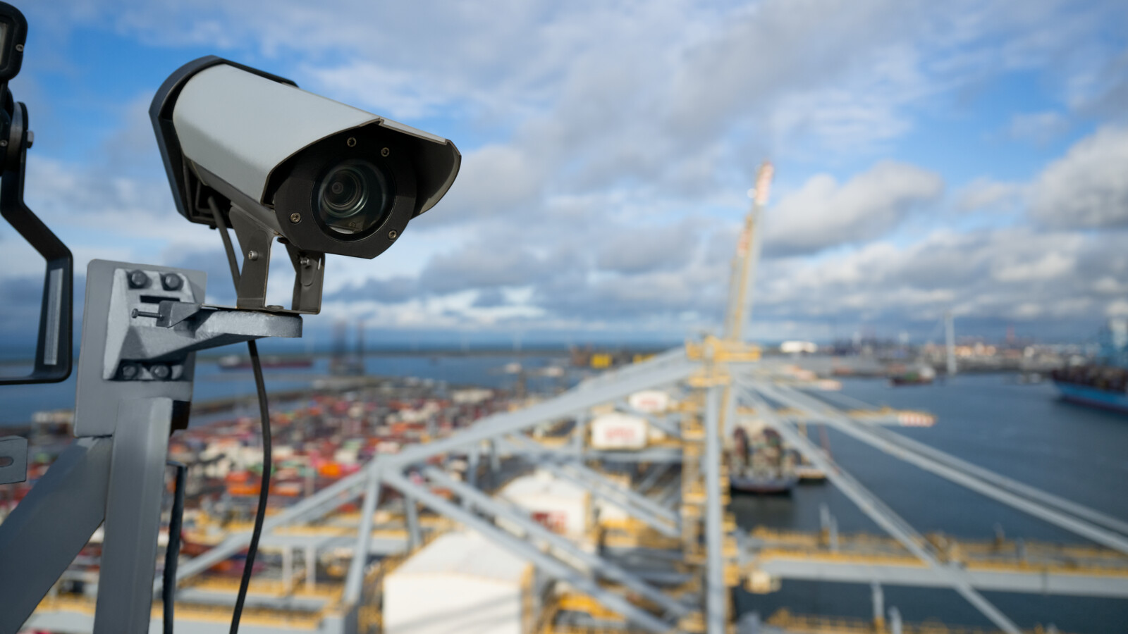 Surveillance camera at harbour