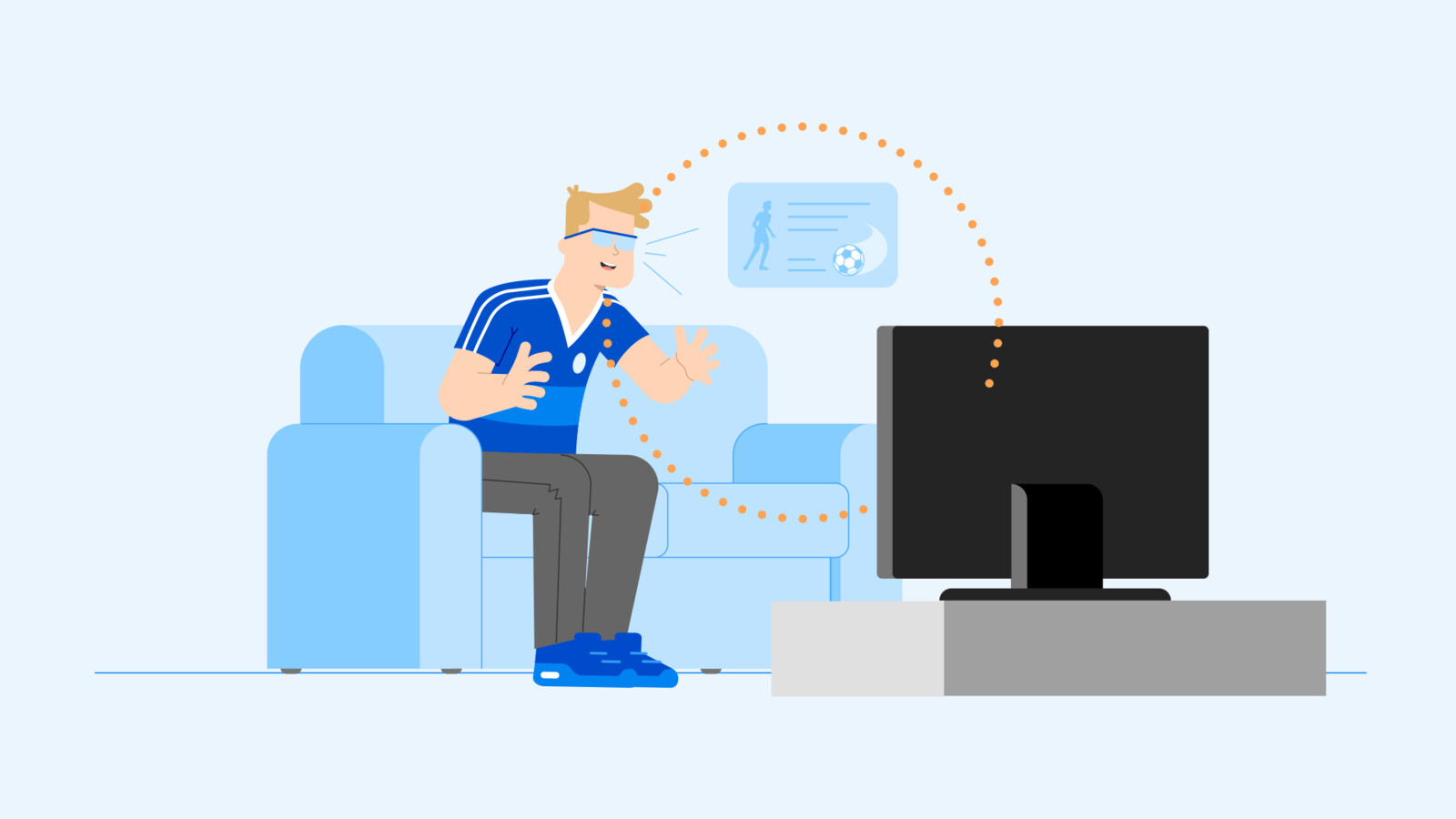 Aficionado con gafas de AR.