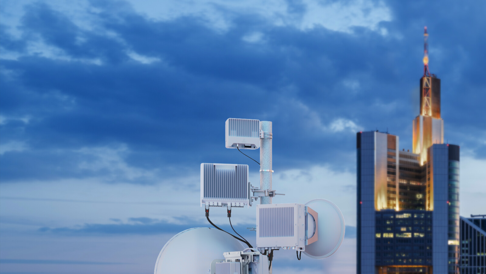 5G Transport portfolio—rooftop macro site in Frankfurt