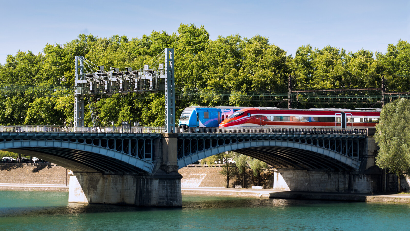 Train on bridge