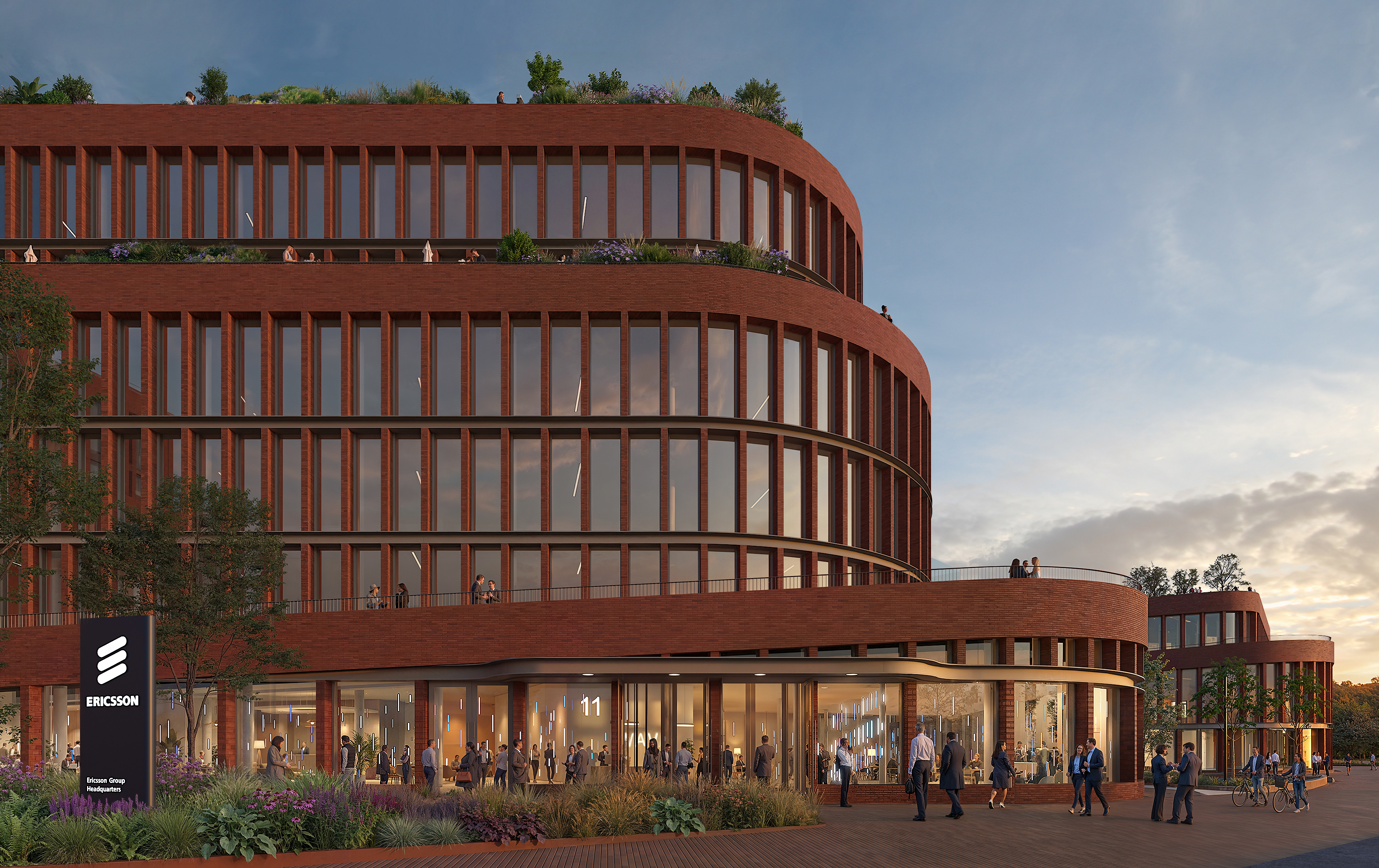 Artistic impression of the completed building "Wave". Courtesy of Stockholm Stad.