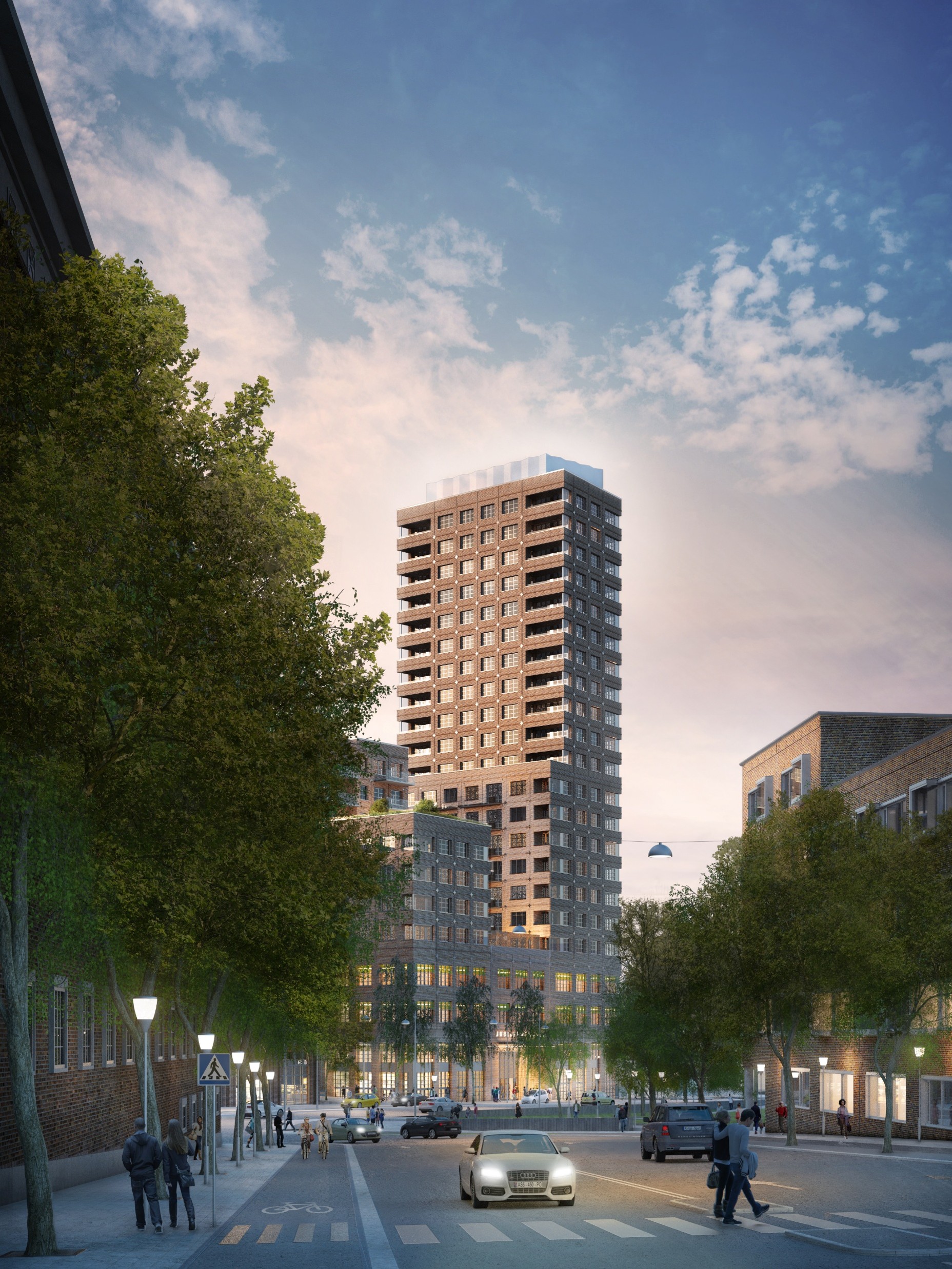 Artistic aerial impression of the completed building "Jubileumshuset". Courtesy to Stockholm stad.