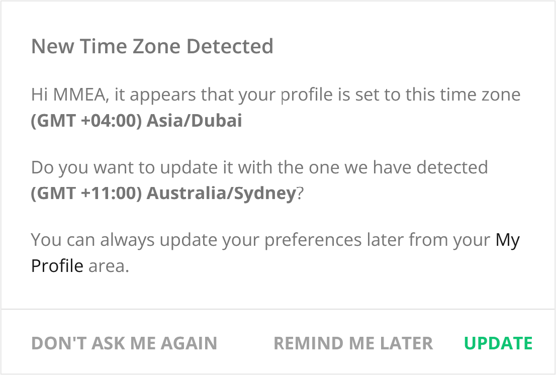 How to modify the time zone
