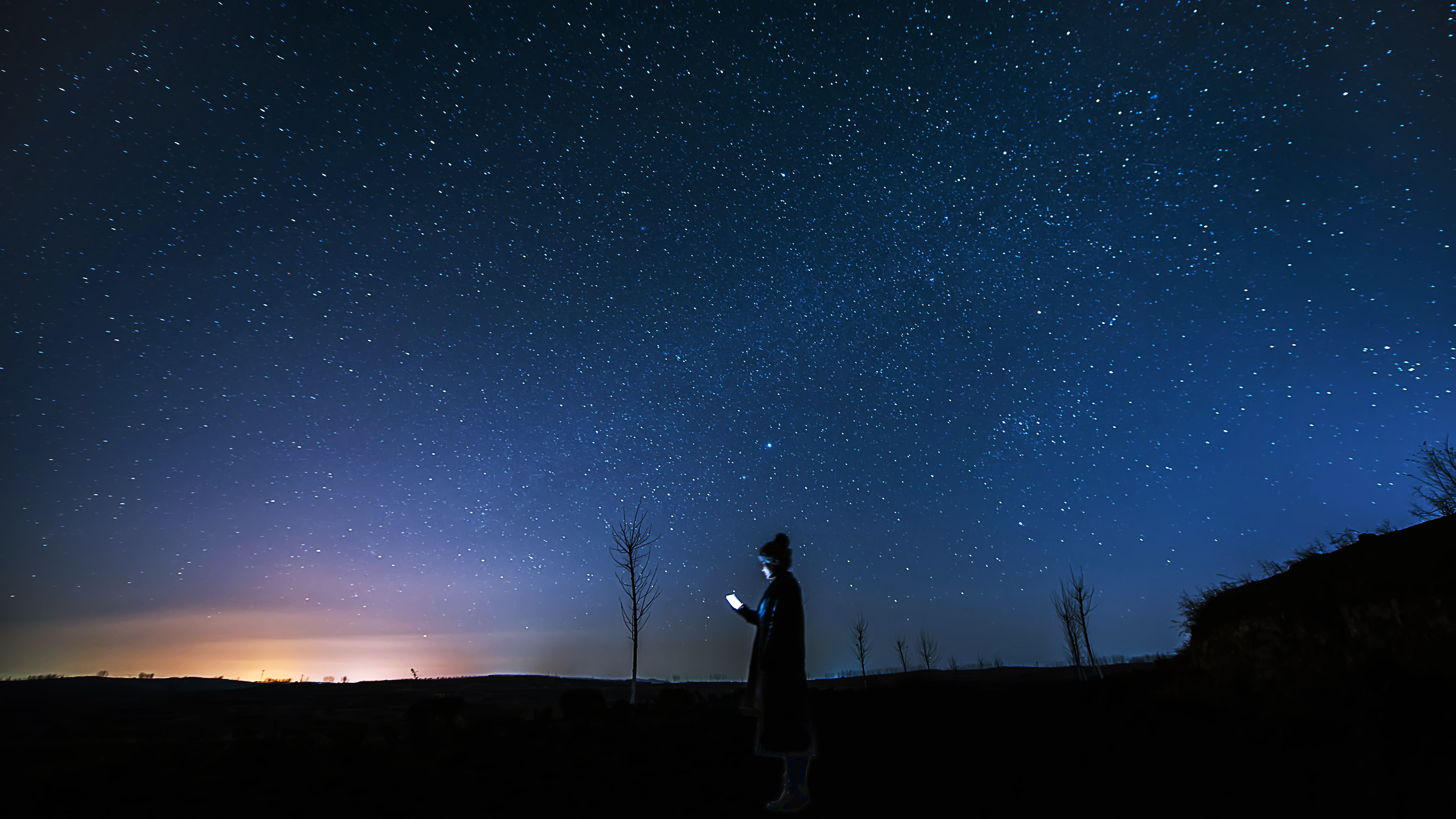 Scenic view of a starry night sky.