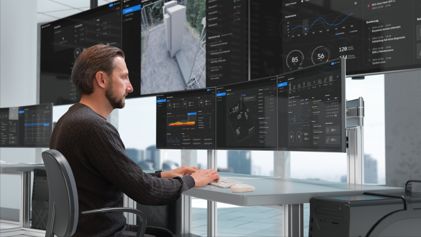 Man in NOC room monitoring