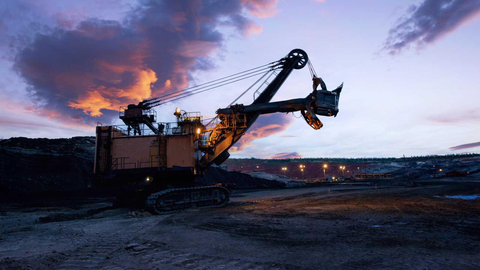 Mining machine digging.