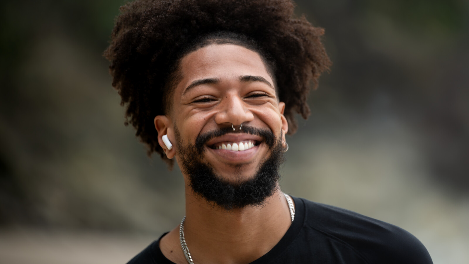 Man smiling at beach