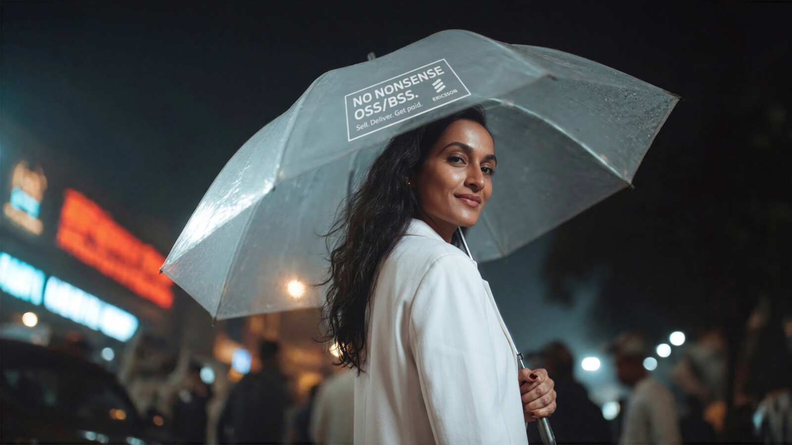 A lady with an umbrella
