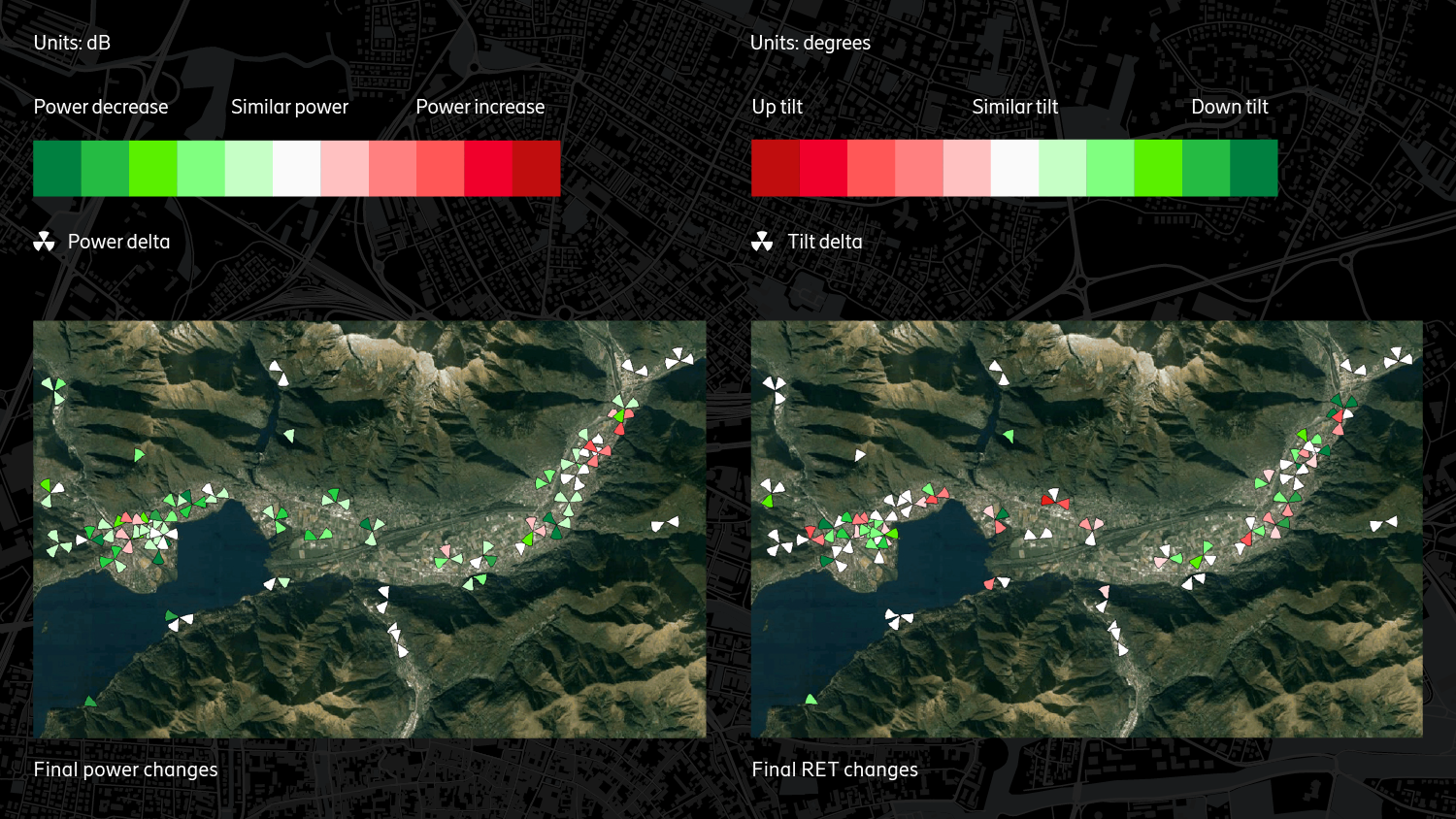 Power and RET changes in the Ticino area of Switzerland