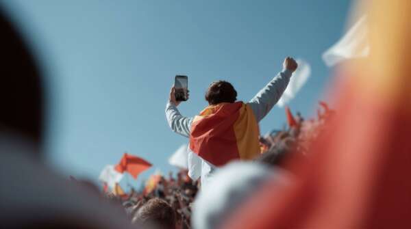 Fans at a large event venue