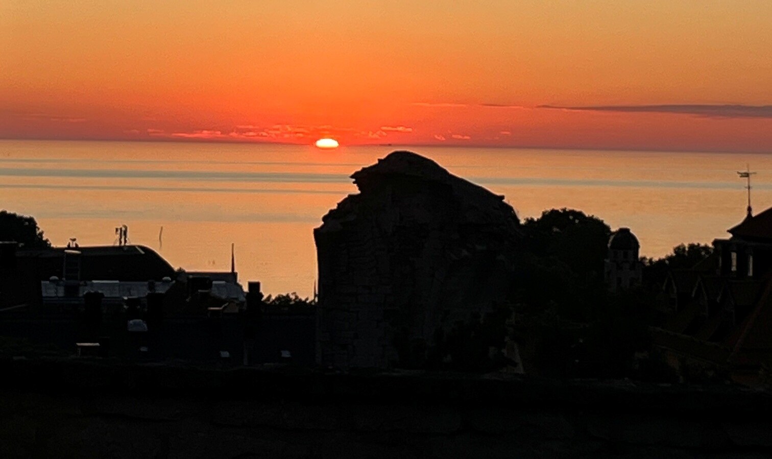 Sunset over Visby, Gotland, during Almedalen 2025.