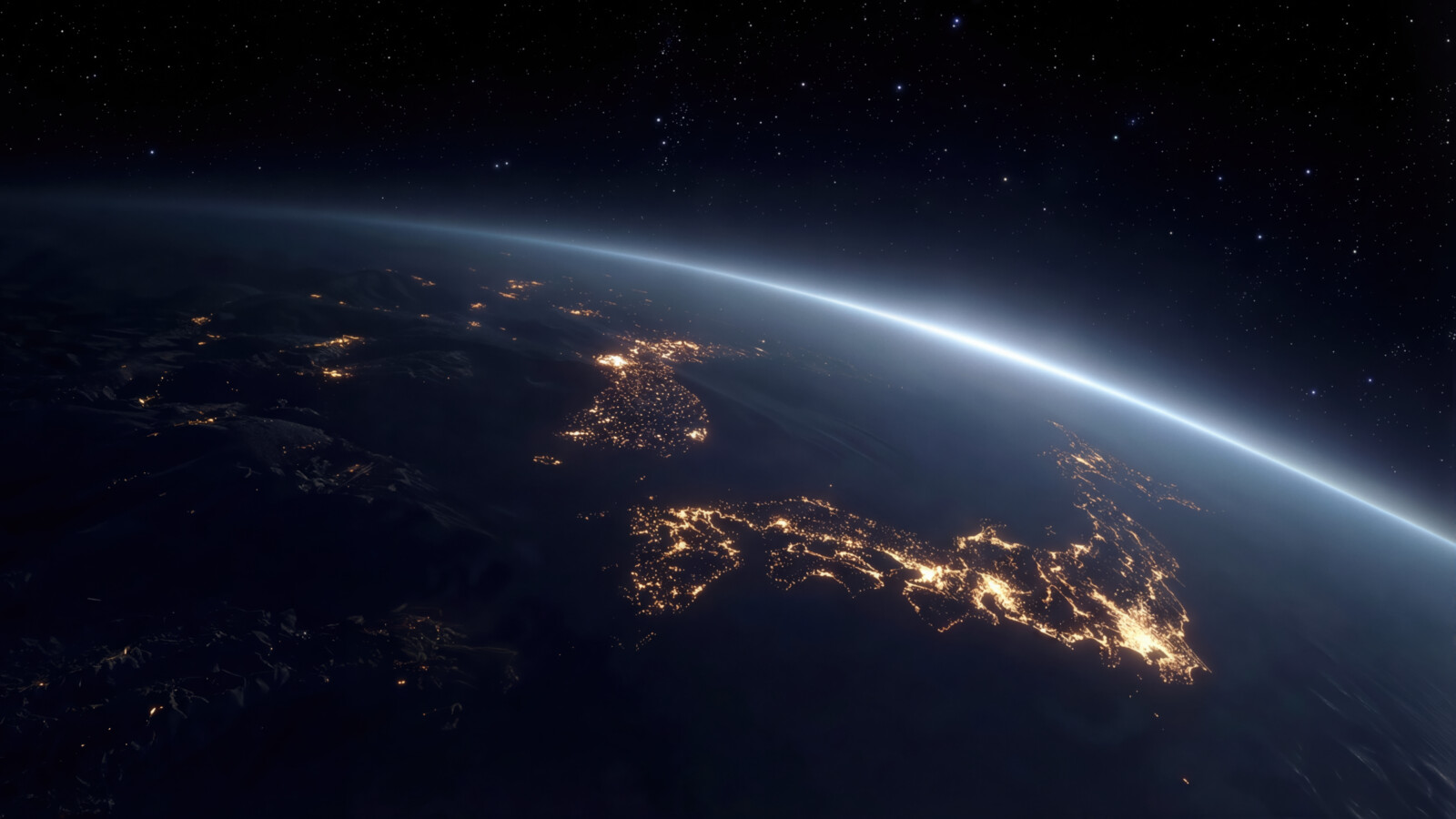 AI generated Japan satellite view