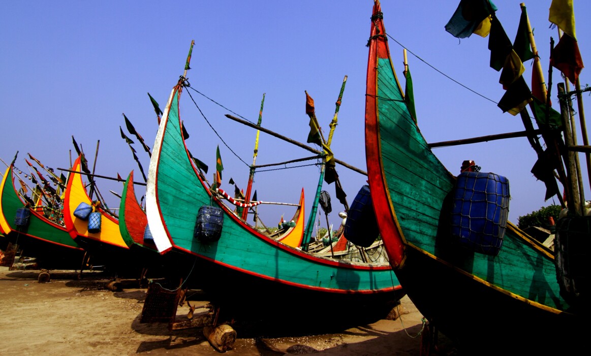 Colorful boats in Bangladesh