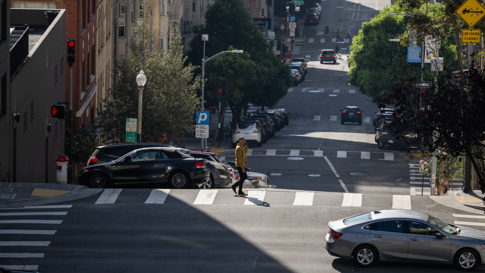 Pedestrian on city street