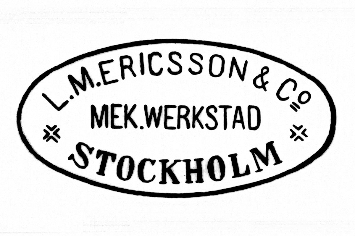 The first logotype of LM Ericsson & Co.