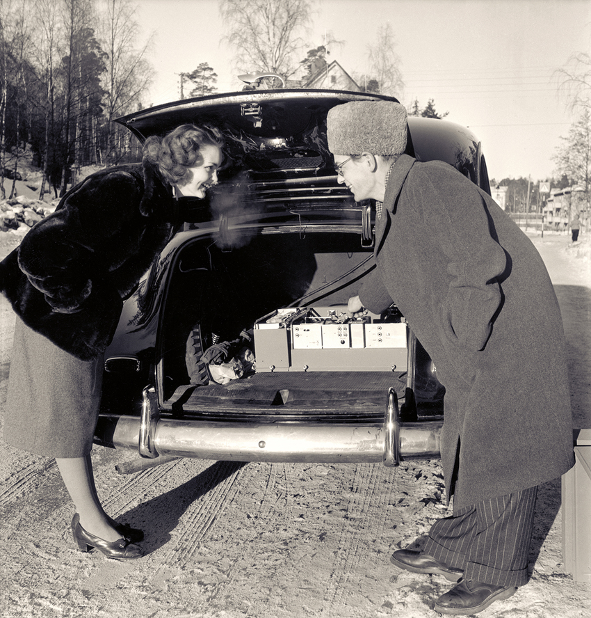 The mobile phone equipment used in the first successful trials on Lidingö