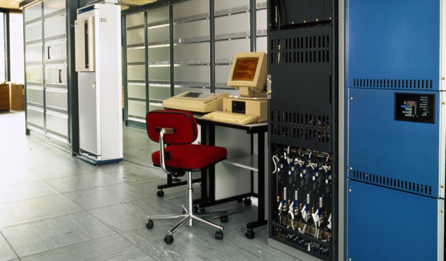 Sweden 1980s, AXE telephone station.