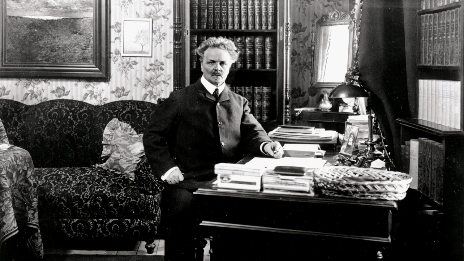 STRINDBERG, AUGUST (AT HIS DESK, 1900S)