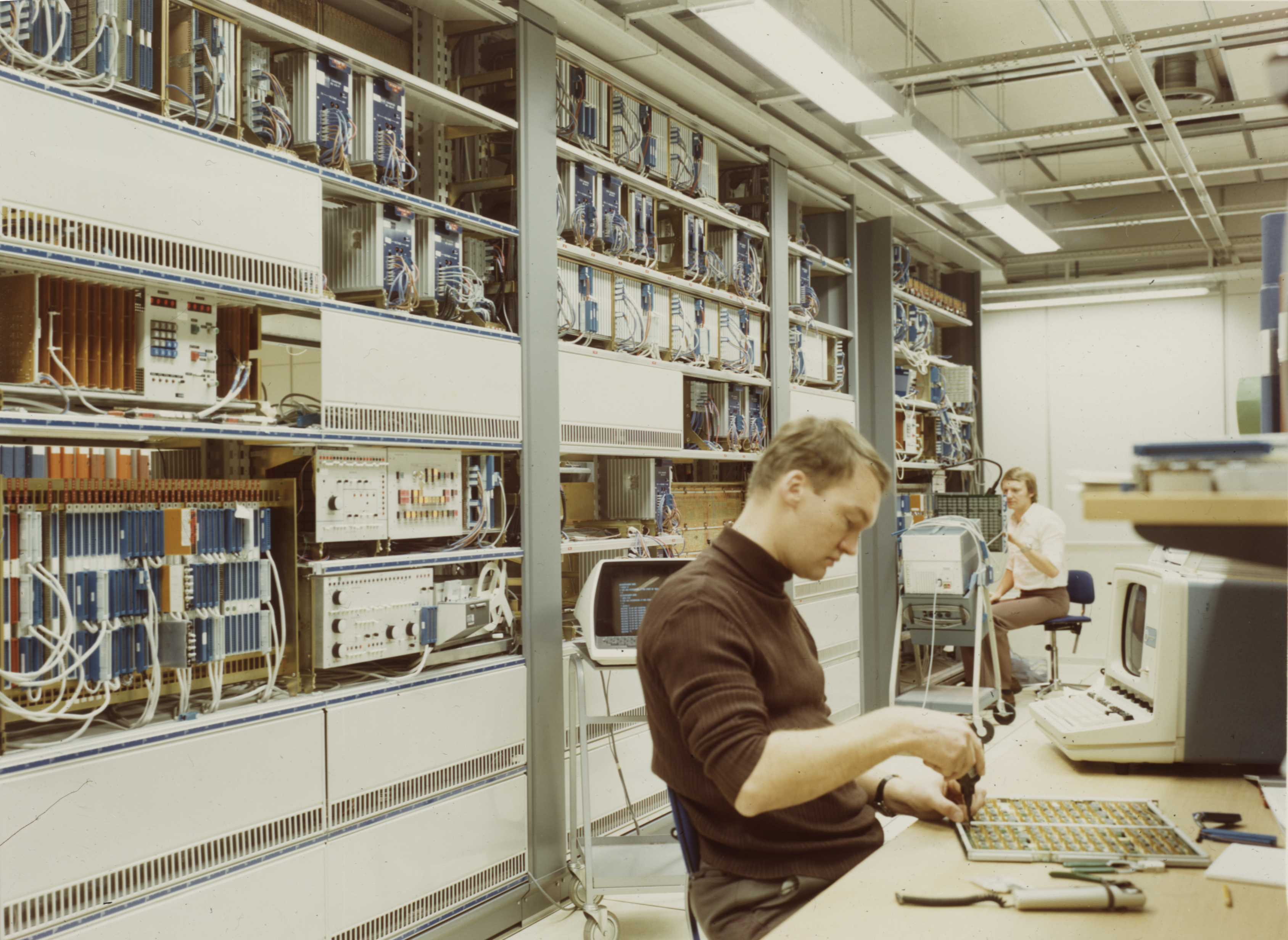 Testing of a central processor in a prototype lab