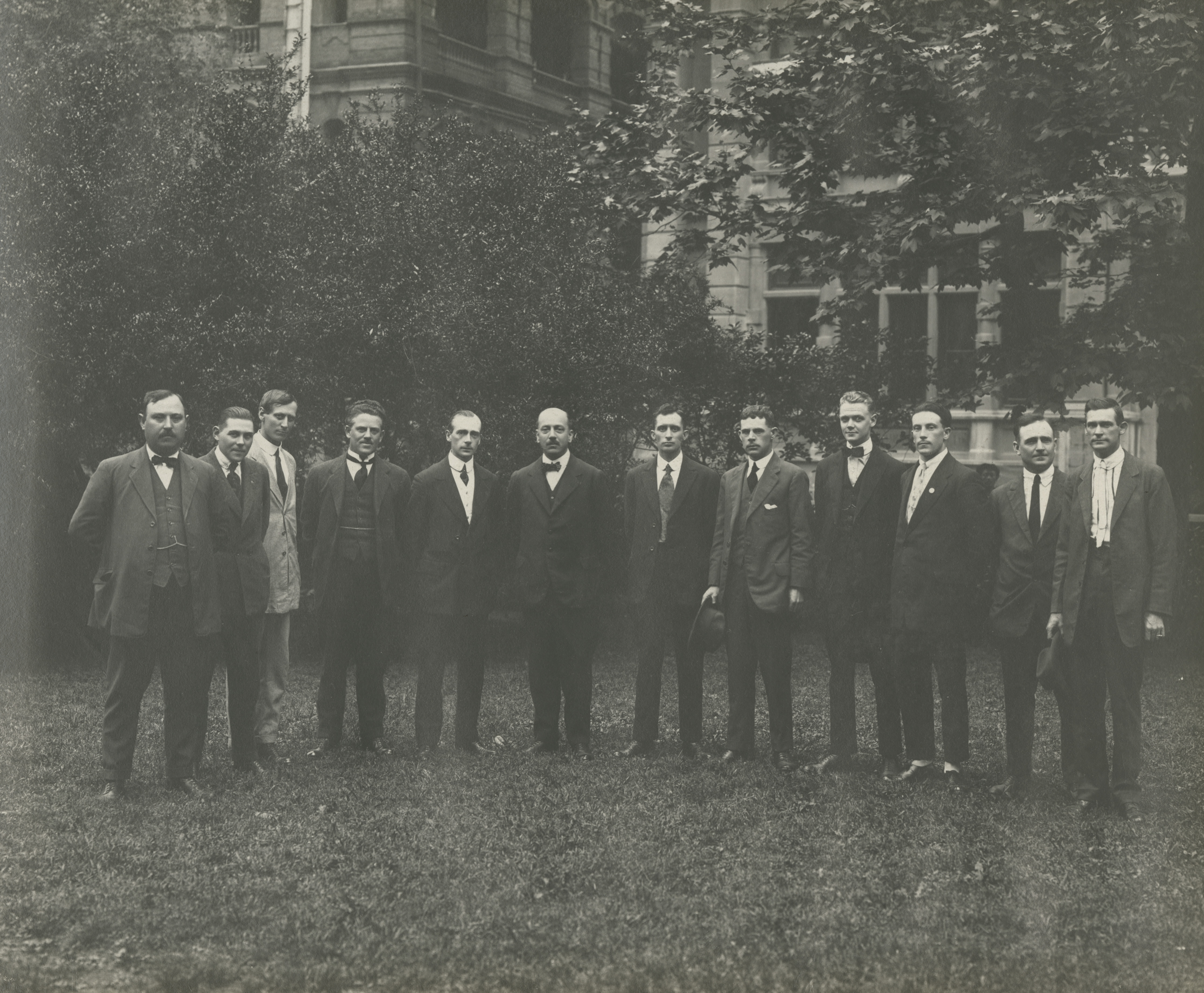 GROUP PICTURE, OUTSIDE TELEPHONE EXCHANGE