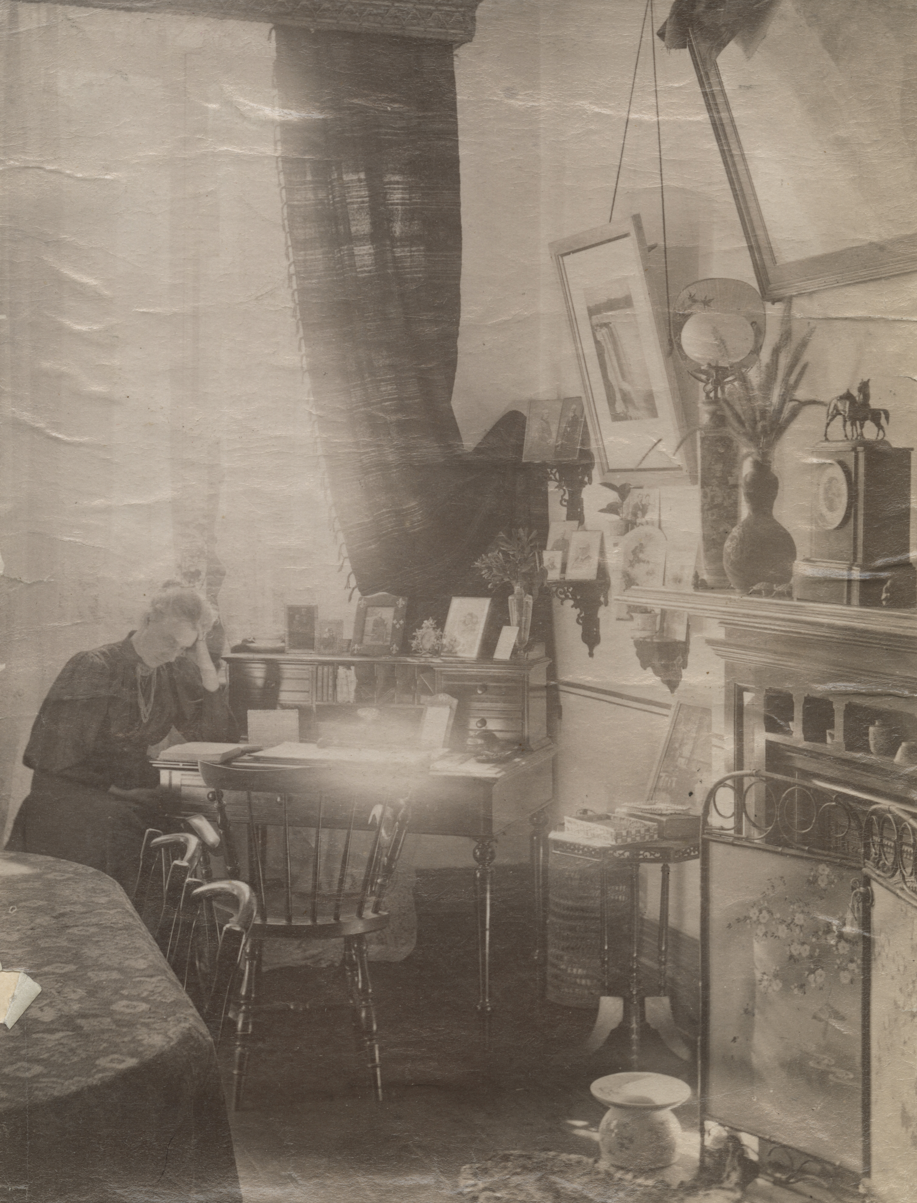 INTERIOR, WOMAN READING