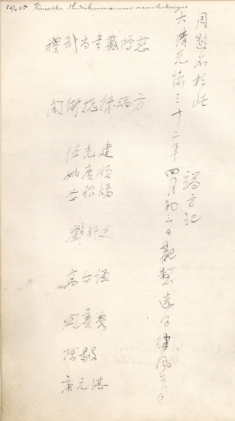 hinese study committee, autographs, 1905