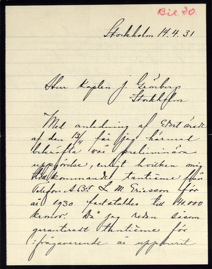 MINUTES (ANNEX), BOARD OF DIRECTORS, 1931