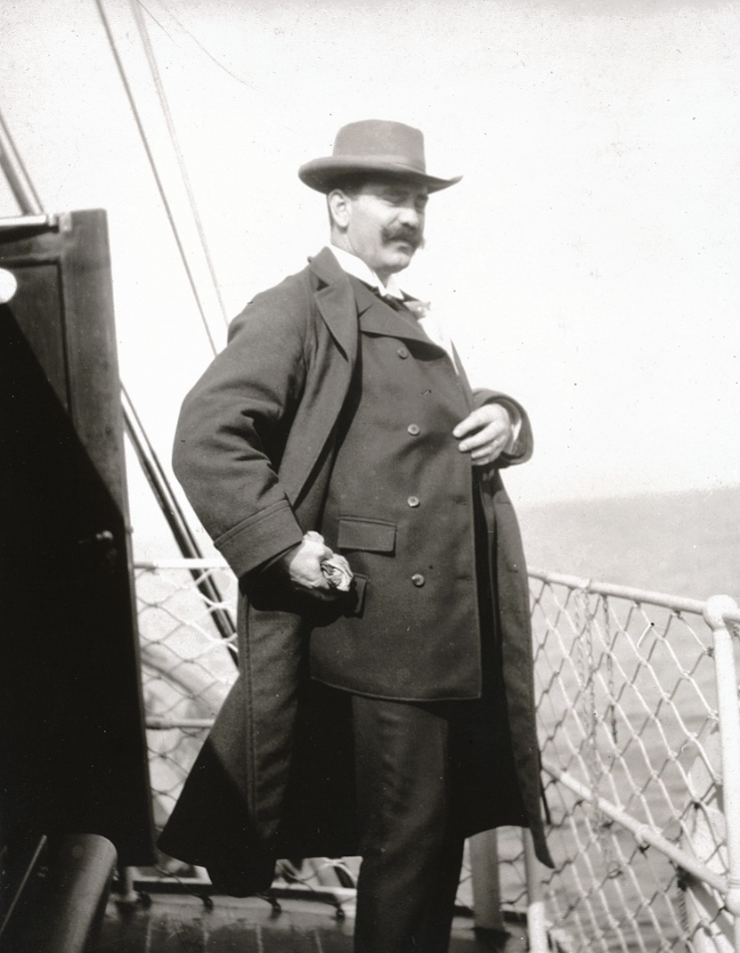 Boström, Axel, president (on boat, 1900s)
