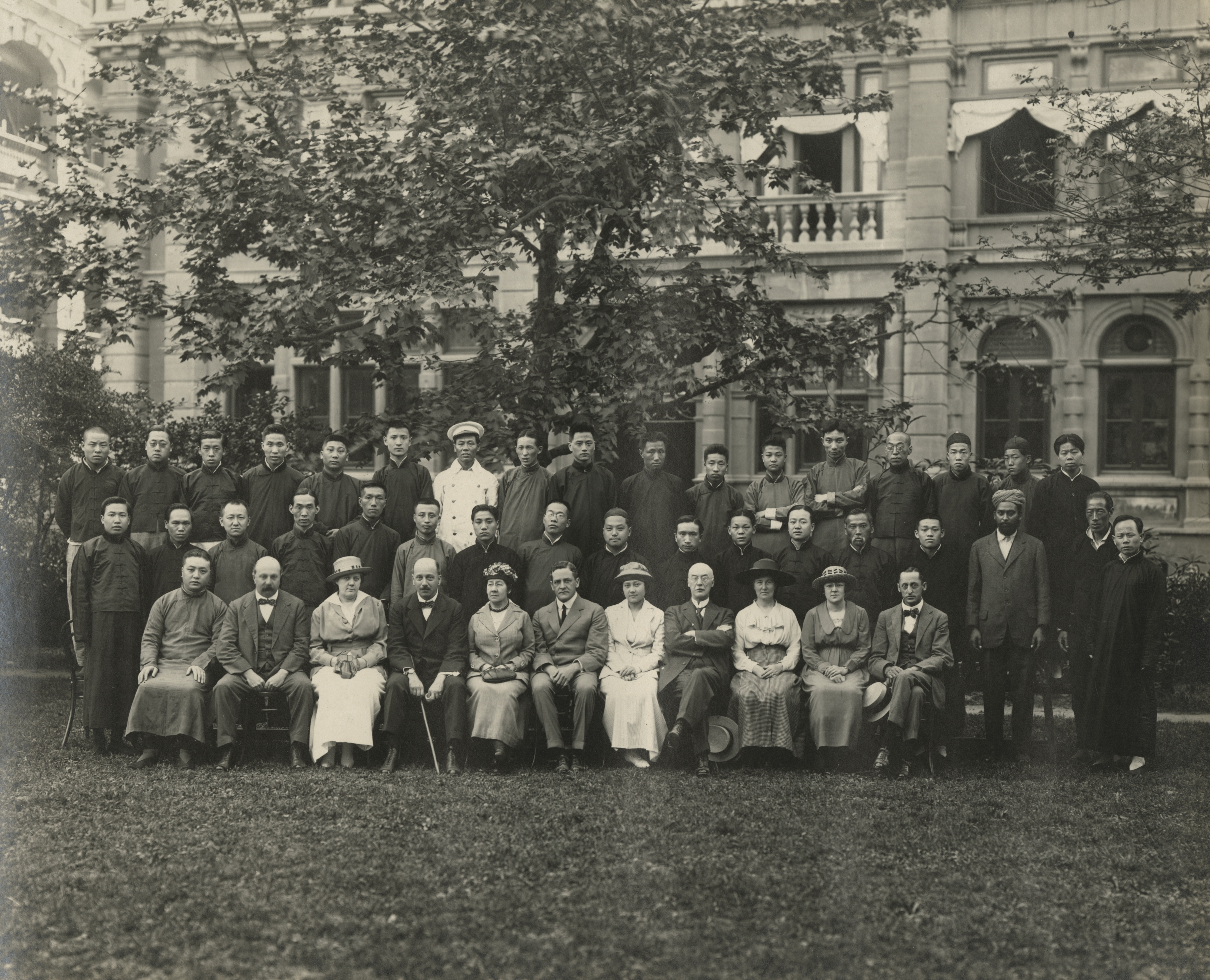 GROUP PICTURE, OUTSIDE TELEPHONE EXCHANGE