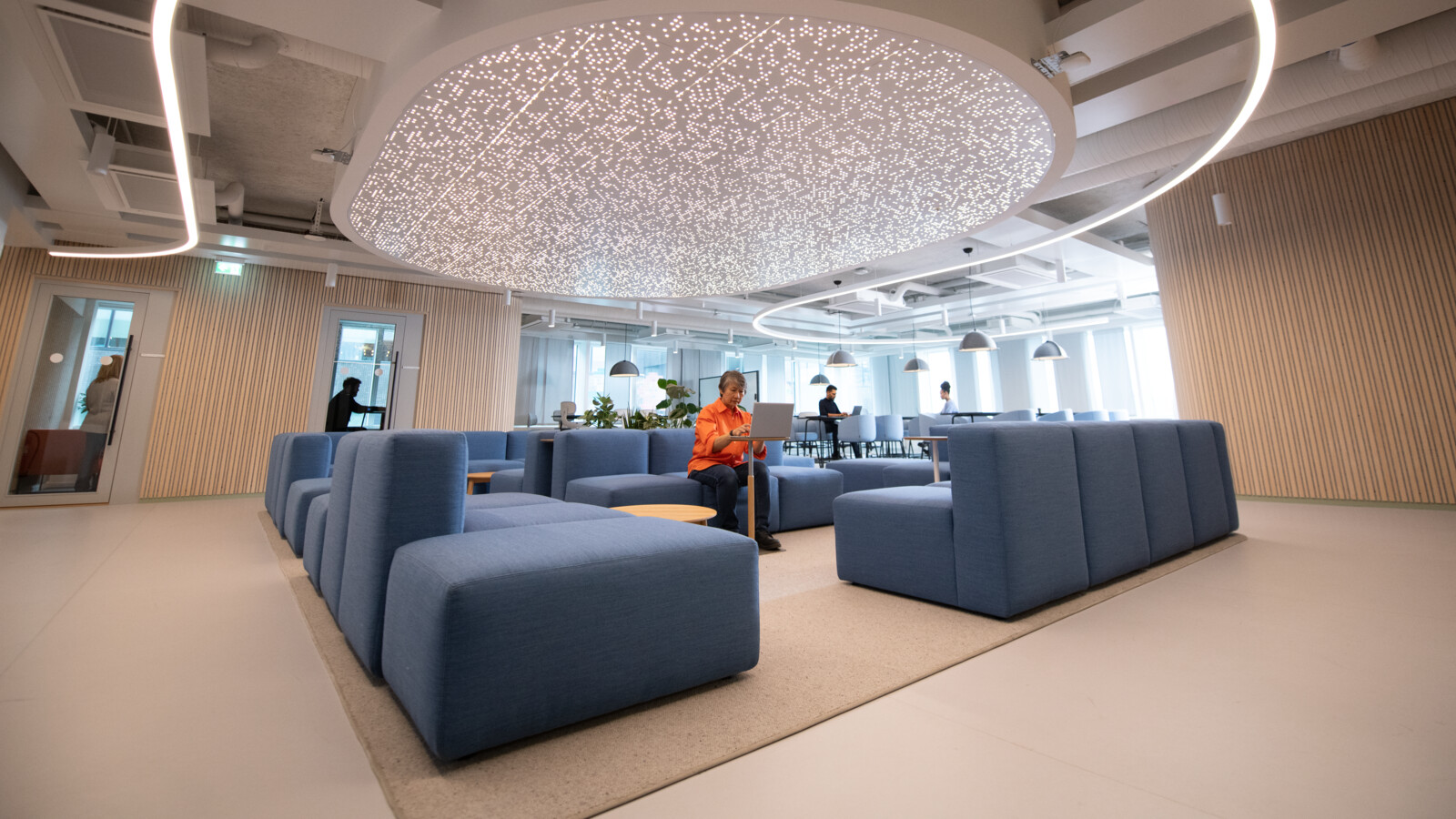 A wide shot of the workspace at floor 5 in Kista.