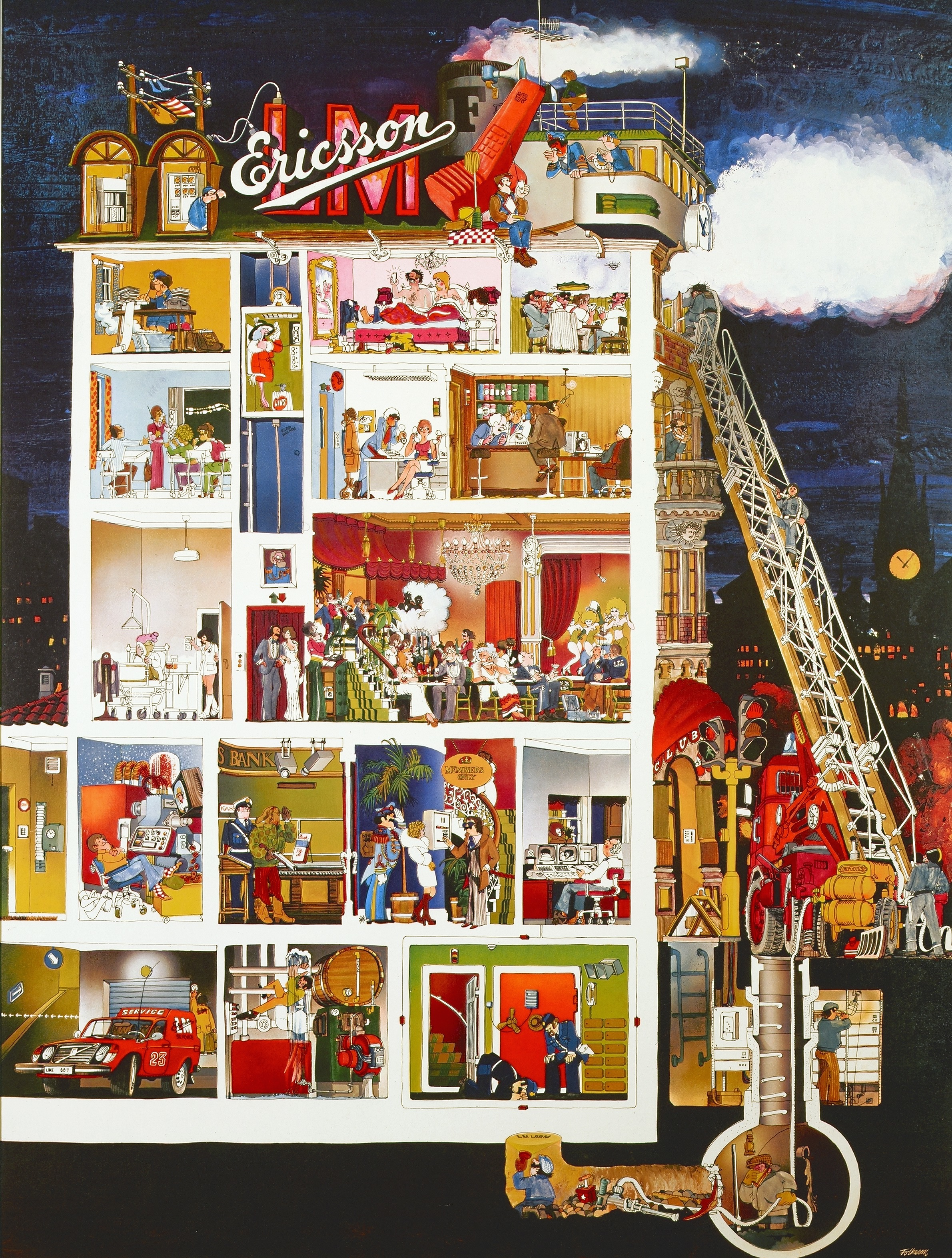 LM ERICSSON EVERYWHERE, CARTOON, 1970S