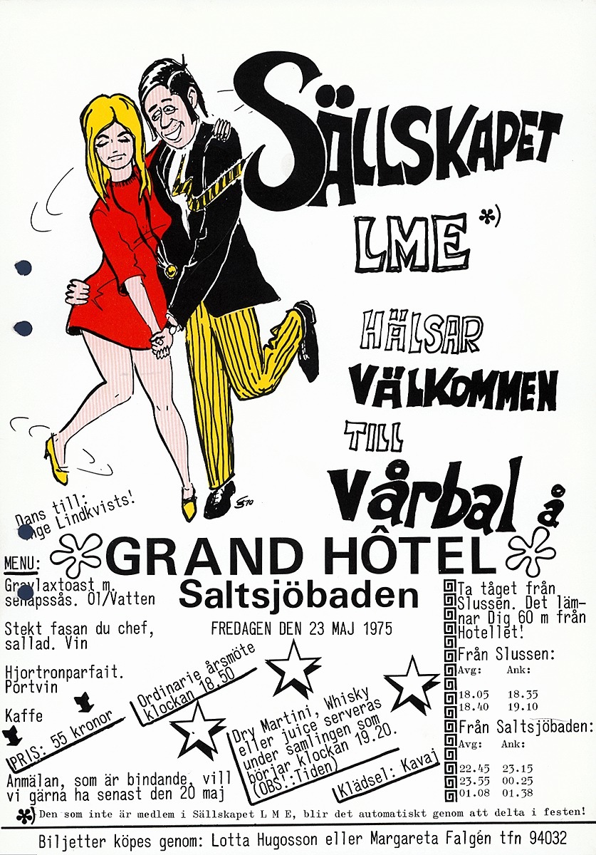 LME SOCIETY, INVITATION TO SPRING BALL, 1975