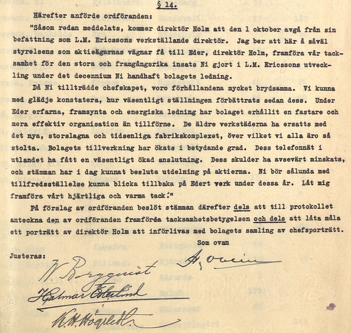 MINUTES, SHAREHOLDERS MEETING, 1942