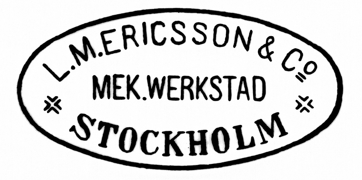 LM Ericsson & Co Mekanisk Werkstad, logotype, 1880s