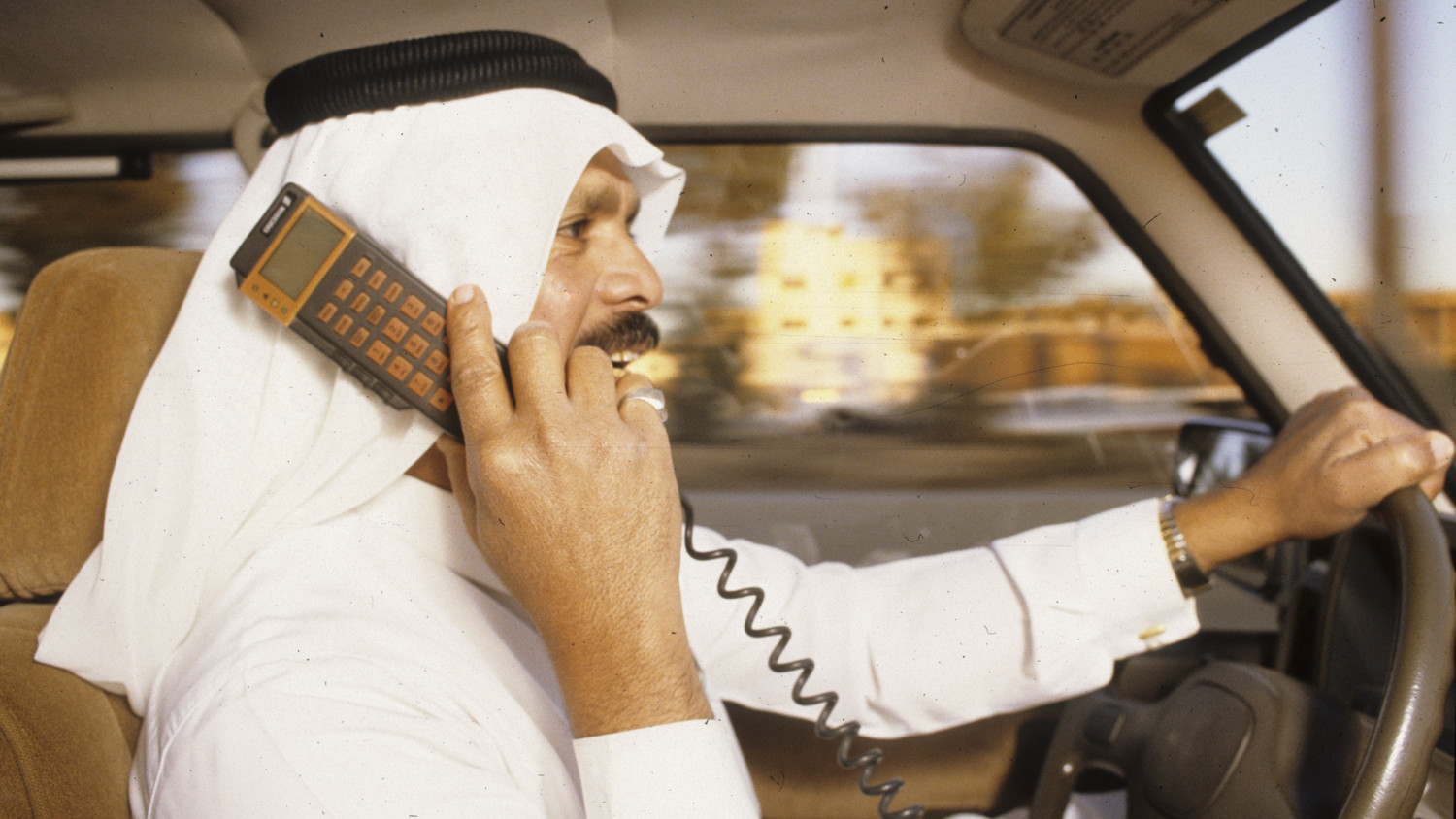 Saudi Arabia, 1980s, HotLine mobile in use.