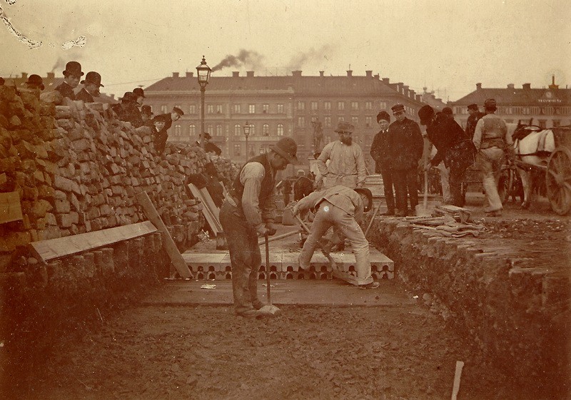 Sweden, 1894, street cable work