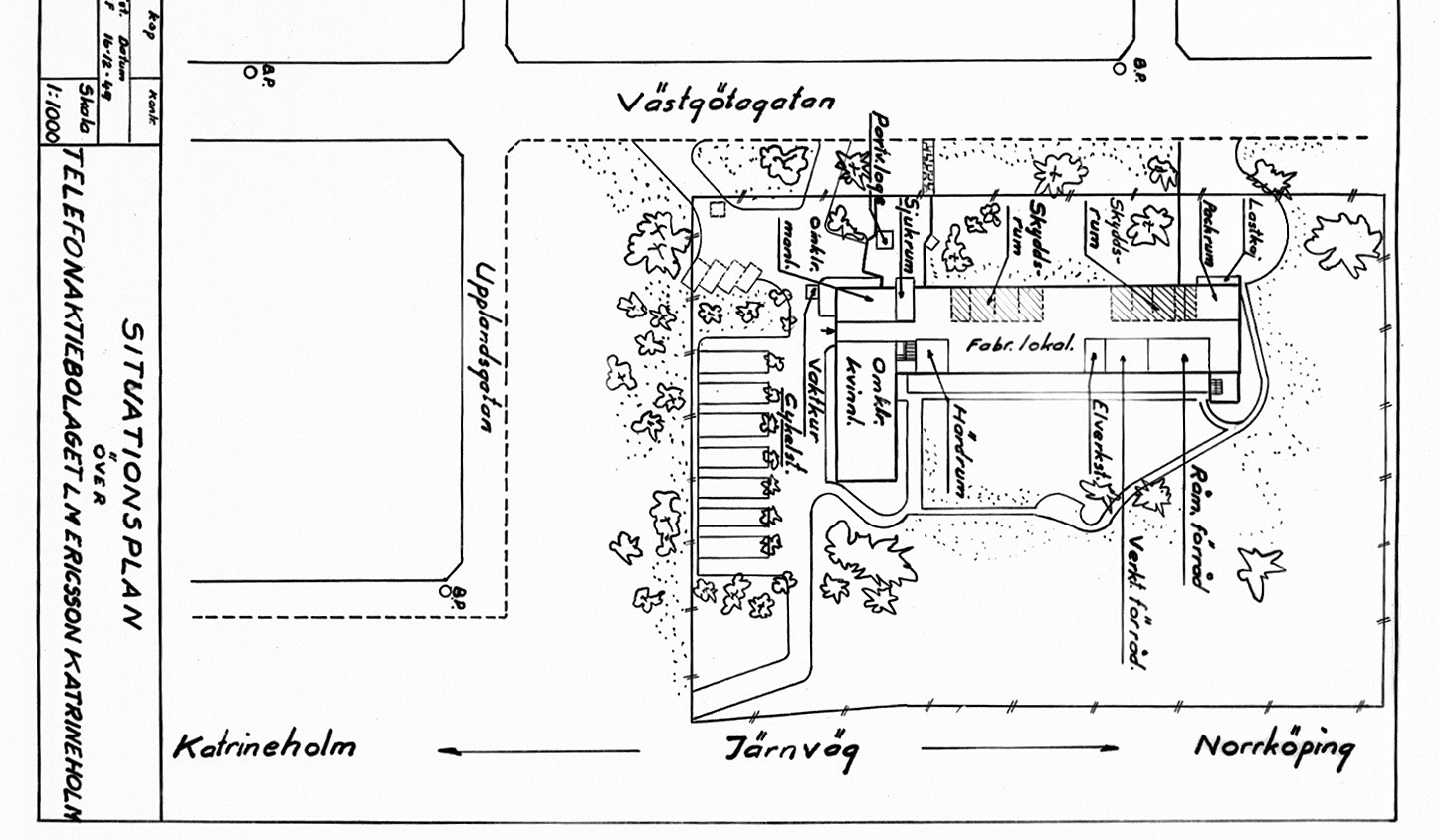 Sweden, 1940s, Katrineholm plant map