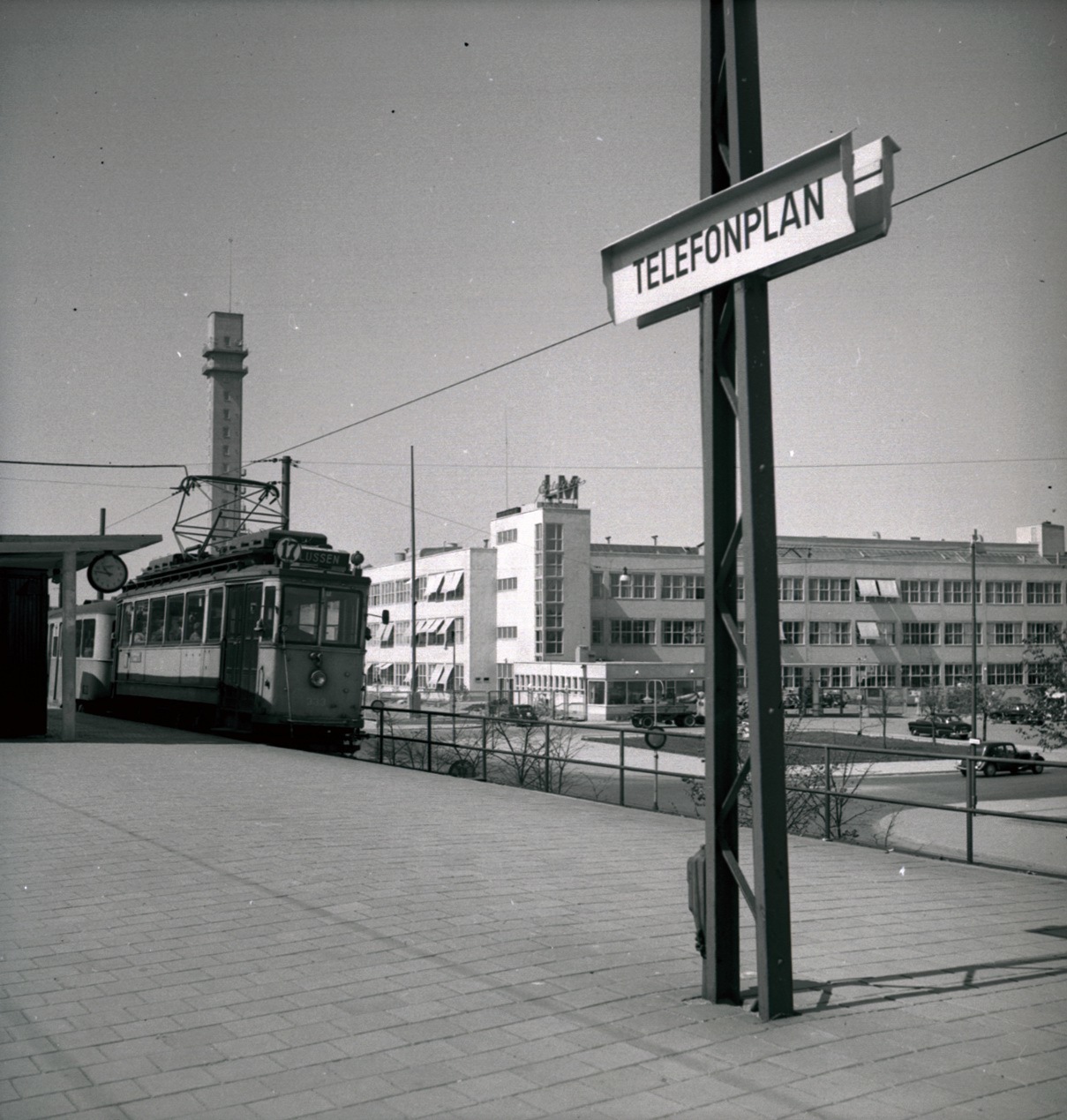Sweden, 1952, Telefonplan tram stop