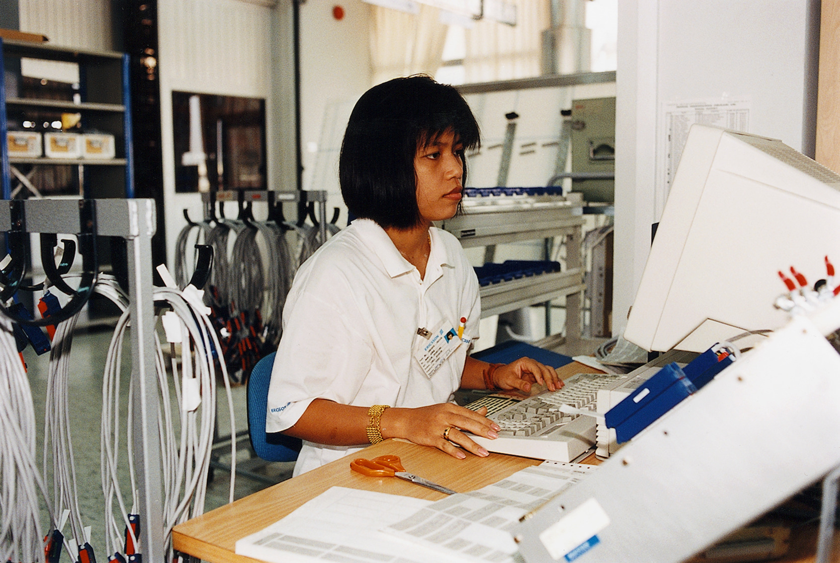 INTERIOR, WORK BY COMPUTER