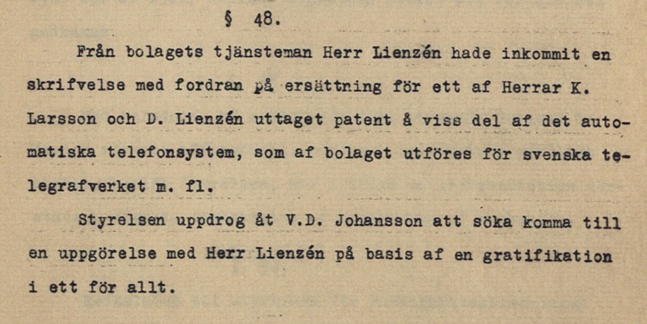 Minutes, Board of directors, 1922