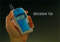 Commercial, mobile phone, model T20, "great to hold - hard to put down" (tight)