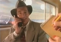 Commercial, mobile phone HotLine. Harry HotLine at a café. "A special brand of freedom"