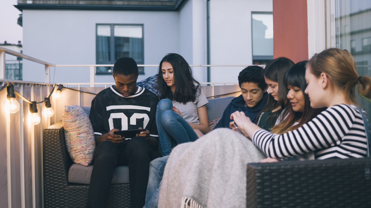 Kids using mobile devices